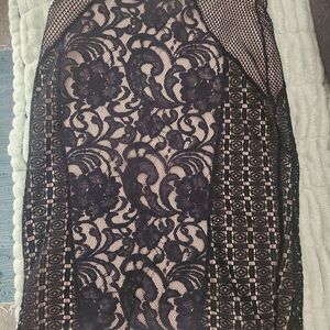 Mossimo Supply Co. Black Floral Lace Pencil Skirt